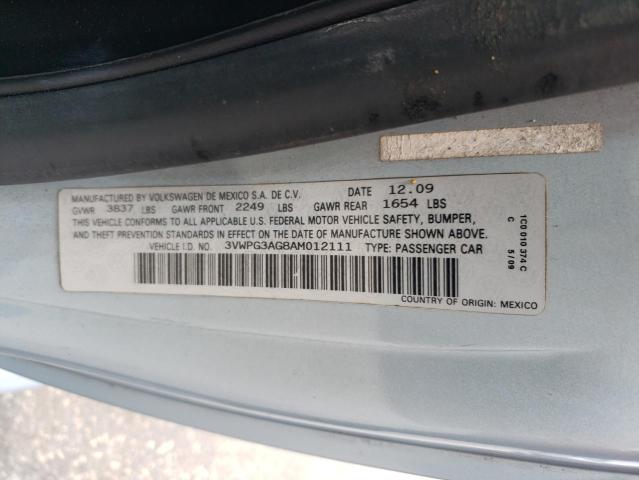 3VWPG3AG8AM012111 - 2010 VOLKSWAGEN NEW BEETLE BLUE photo 12