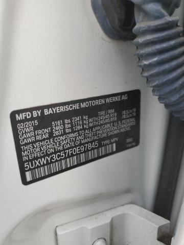 5UXWY3C57F0E97845 - 2015 BMW X3 XDRIVE28D Белый фото 14