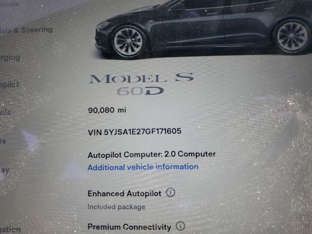 5YJSA1E27GF171605 - 2016 TESLA MODEL S GRAY photo 9