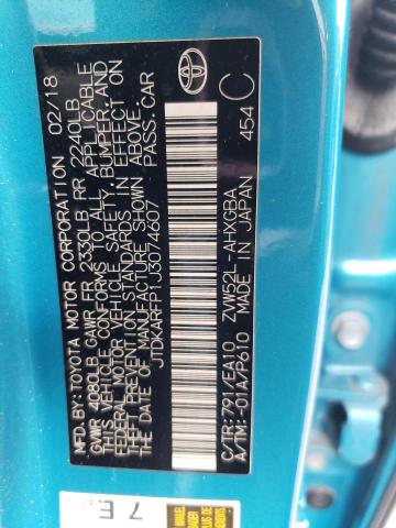 JTDKARFP1J3074607 - 2018 TOYOTA PRIUS PRIM TEAL photo 12