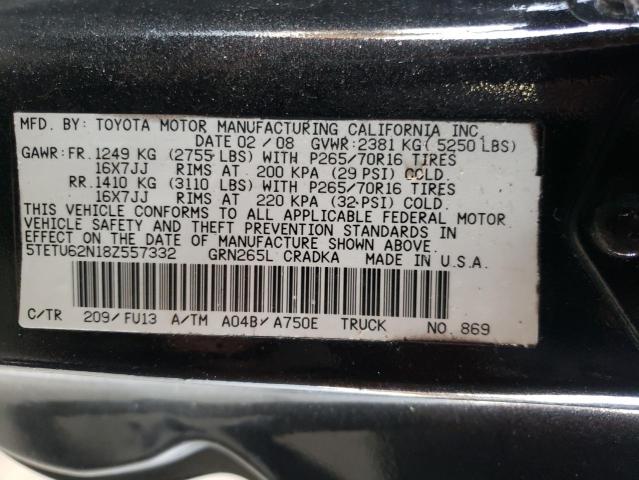5TETU62N18Z557332 - 2008 TOYOTA TACOMA PRERUNNER ACCESS CAB BLACK photo 13