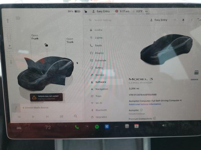 5YJ3E1EA4SF892568 - 2025 TESLA MODEL 3 CHARCOAL photo 9