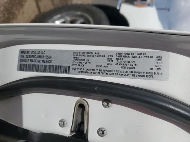 3C6UR5CJ0MG612524 - 2021 RAM 2500 TRADESMAN 白色 照片 13