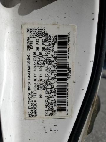 5TBRT34131S149173 - 2001 TOYOTA TUNDRA ACCESS CAB 白色 照片 12