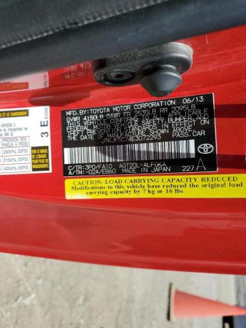 JTKJF5C74E3072293 - 2014 TOYOTA SCION TC 红色 照片 13