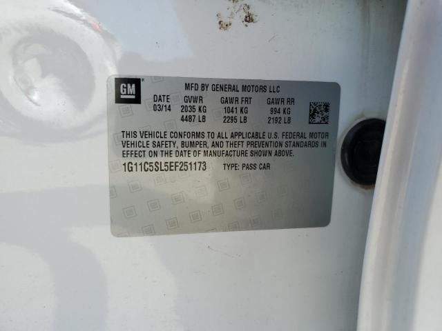 1G11C5SL5EF251173 - 2014 CHEVROLET MALIBU 1LT WHITE photo 12