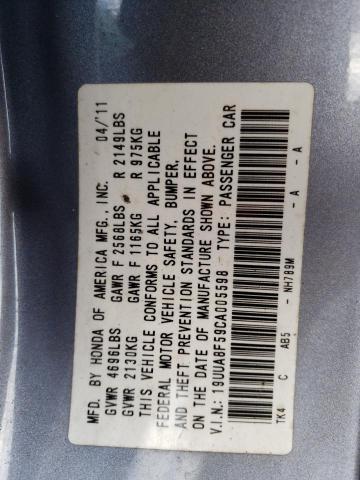 19UUA8F59CA005598 - 2012 ACURA TL SILVER photo 12