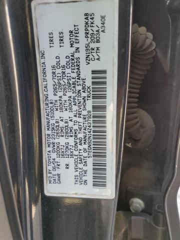 5TEGN92N14Z437928 - 2004 TOYOTA TACOMA DOUBLE CAB PRERUNNER BLACK photo 13