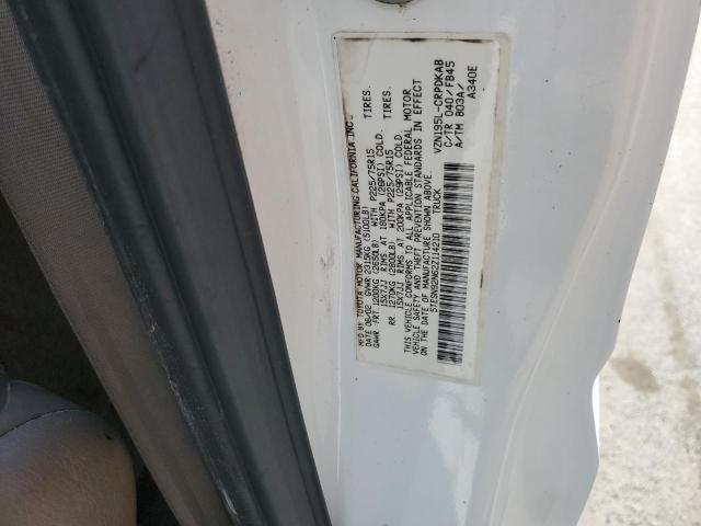 5TESN92N62Z114210 - 2002 TOYOTA TACOMA XTRACAB PRERUNNER 白色 照片 12