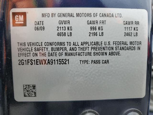 2G1FS1EWXA9115521 - 2010 CHEVROLET CAMARO SS BLUE photo 12