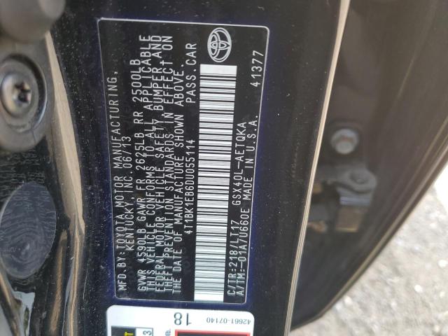 4T1BK1EB6DU055114 - 2013 TOYOTA AVALON BASE 黑色 照片 12