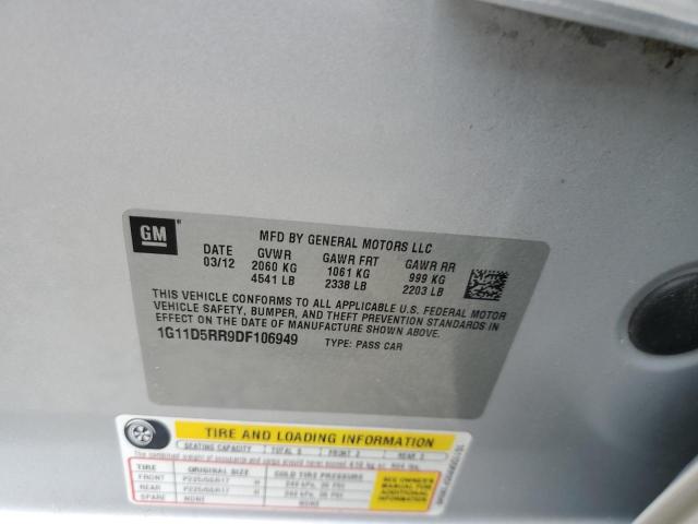 1G11D5RR9DF106949 - 2013 CHEVROLET MALIBU 1LT SILVER photo 12