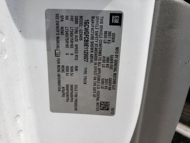 1GCWGFCB9E1129927 - 2014 CHEVROLET EXPRESS G2 WHITE photo 14