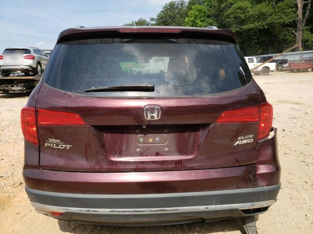 5FNYF6H01GB066657 - 2016 HONDA PILOT ELITE BURGUNDY photo 6