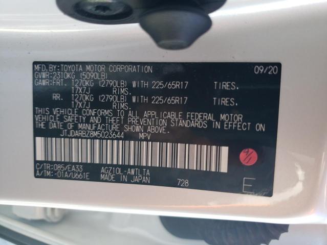 JTJDARBZ8M5023644 - 2021 LEXUS NX 300 BASE Biały zdjęcie 13