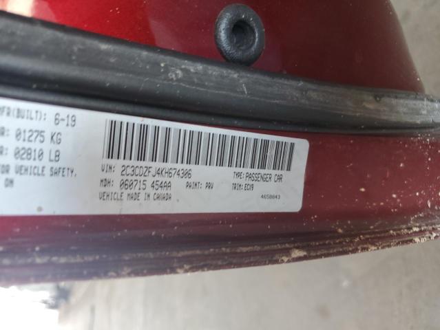 2C3CDZFJ4KH674306 - 2019 DODGE CHALLENGER R/T SCAT PACK MAROON photo 13