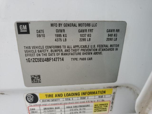 1G1ZC5EU4BF147714 - 2011 CHEVROLET MALIBU 1LT 白色 照片 12