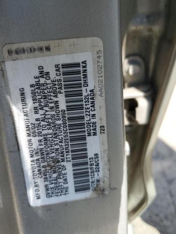 2T1KR32E53C080950 - 2003 TOYOTA COROLLA MA XR SILVER photo 12