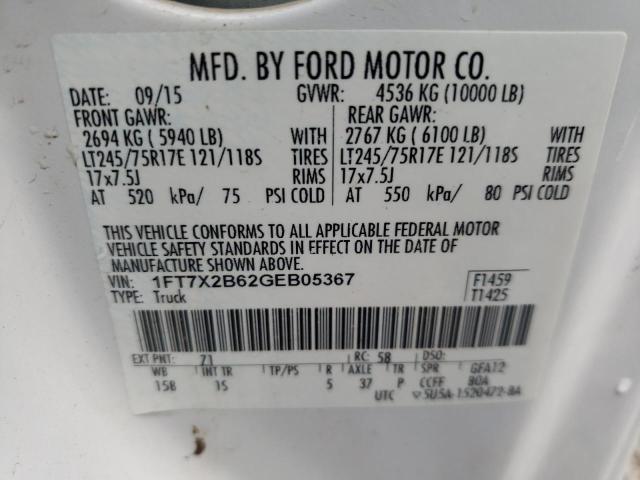 1FT7X2B62GEB05367 - 2016 FORD F250 SUPER DUTY WHITE photo 13