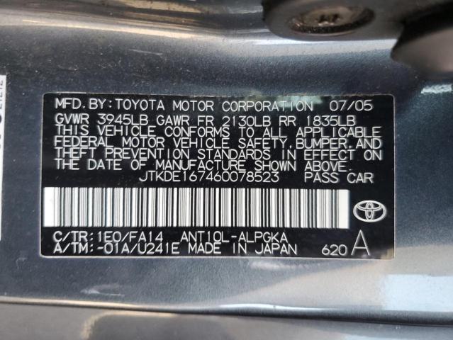 JTKDE167460078523 - 2006 TOYOTA SCION TC 灰色 照片 12