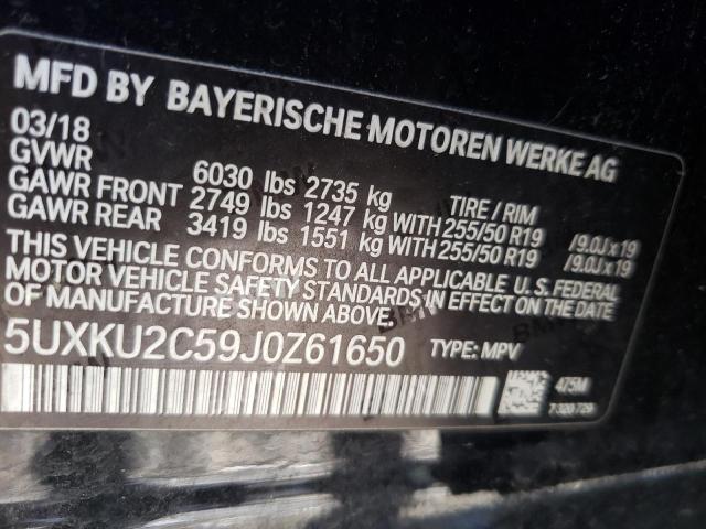 5UXKU2C59J0Z61650 - 2018 BMW X6 XDRIVE35I BLACK photo 10