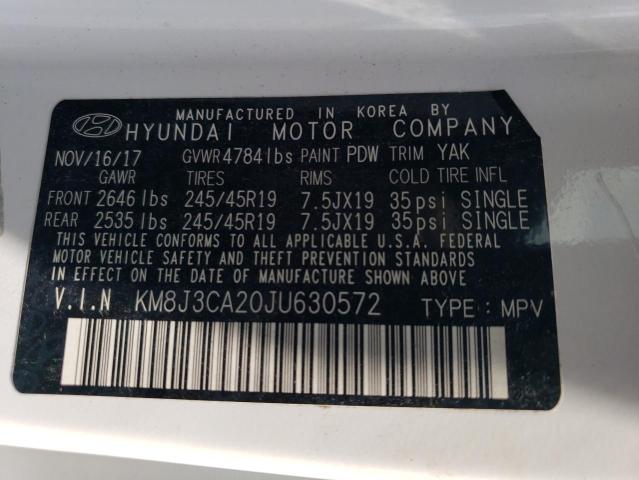 KM8J3CA20JU630572 - 2018 HYUNDAI TUCSON VALUE WHITE photo 12