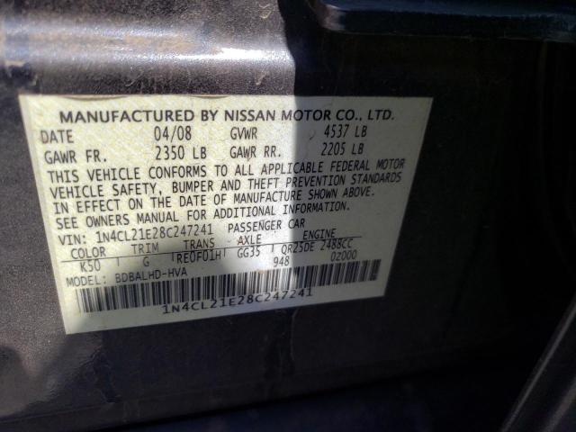 1N4CL21E28C247241 - 2008 NISSAN ALTIMA HYBRID GRAY photo 13