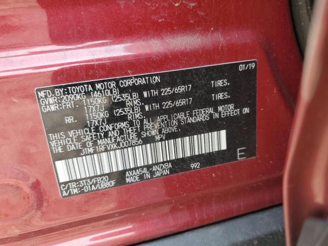 JTMF1RFVXKJ007856 - 2019 TOYOTA RAV4 LE RED photo 14