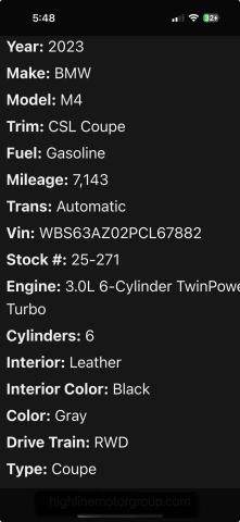 WBS63AZ02PCL67XXX - 2023 BMW M4 CSL 灰色 照片 10