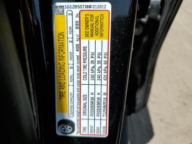 1G1ZB5ST8NF212812 - 2022 CHEVROLET MALIBU LS Սև լուսանկար 12