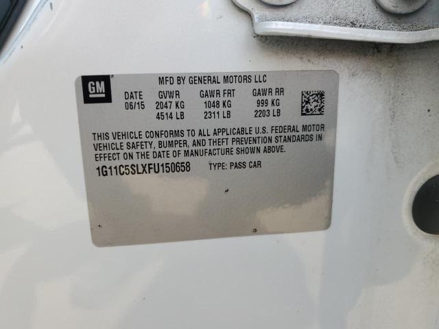 1G11C5SLXFU150658 - 2015 CHEVROLET MALIBU 1LT 白色 照片 12