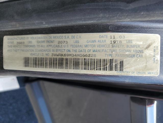 3VWRK69M34M066228 - 2004 VOLKSWAGEN JETTA GL GRAY photo 12