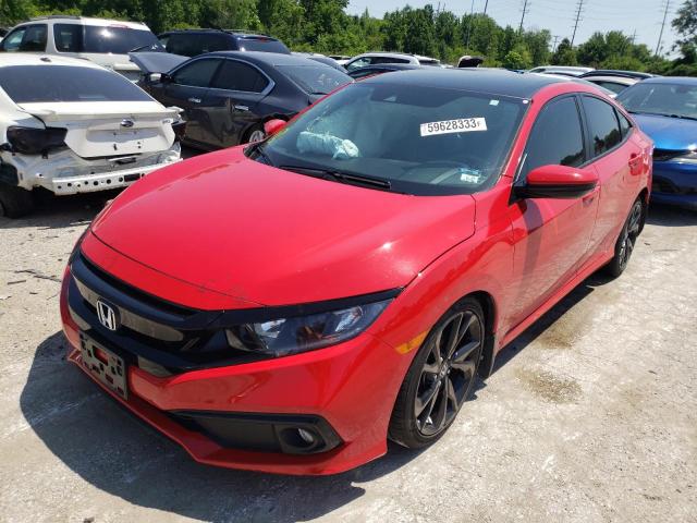2HGFC2E88KH525951 - 2019 HONDA CIVIC SPORT RED photo 1