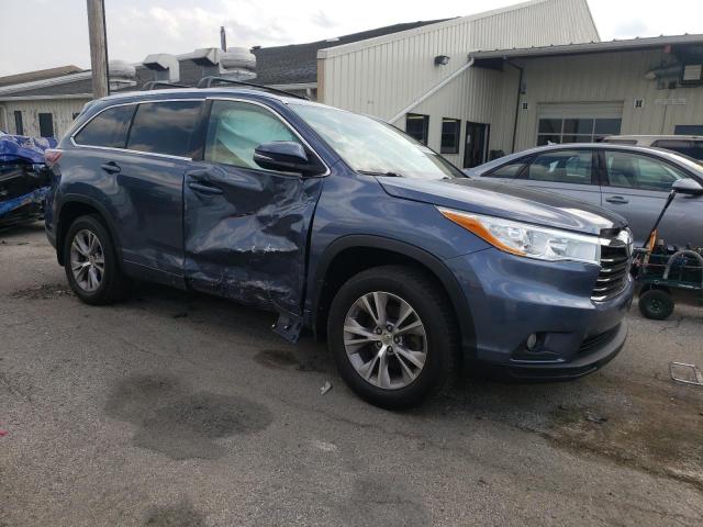 5TDJKRFH8FS074496 - 2015 TOYOTA HIGHLANDER XLE Կապույտ լուսանկար 4