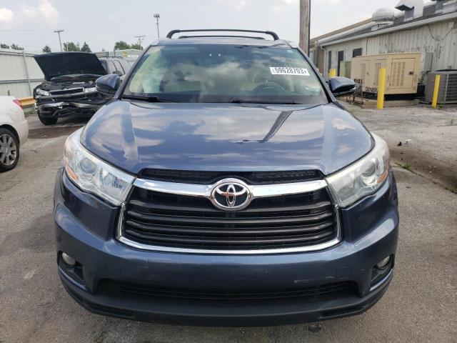 5TDJKRFH8FS074496 - 2015 TOYOTA HIGHLANDER XLE Կապույտ լուսանկար 5