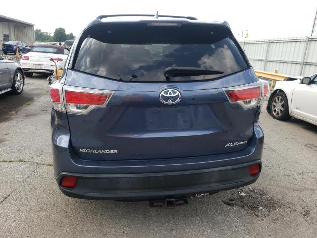 5TDJKRFH8FS074496 - 2015 TOYOTA HIGHLANDER XLE Կապույտ լուսանկար 6
