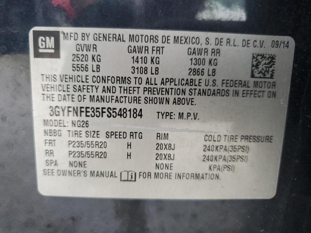 3GYFNFE35FS548184 - 2015 CADILLAC SRX PERFORMANCE COLLECTION Bleu photo 12