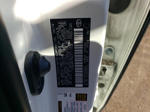 JTDKARFP5K3117752 - 2019 TOYOTA PRIUS PRIM WHITE photo 12