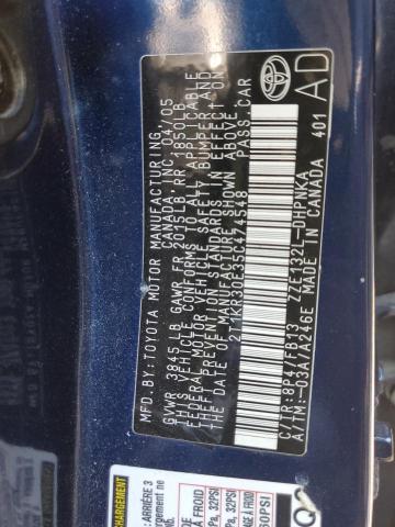 2T1KR30E35C474548 - 2005 TOYOTA COROLLA MA XR BLUE photo 13