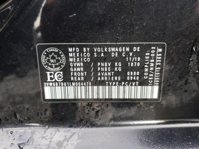 3VWGB7BU1LM004476 - 2020 VOLKSWAGEN JETTA SEL PREMIUM BLACK photo 10