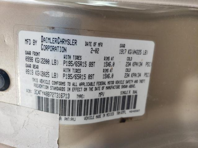 3C4FY48B72T316713 - 2002 CHRYSLER PT CRUISER CLASSIC 棕色 照片 12