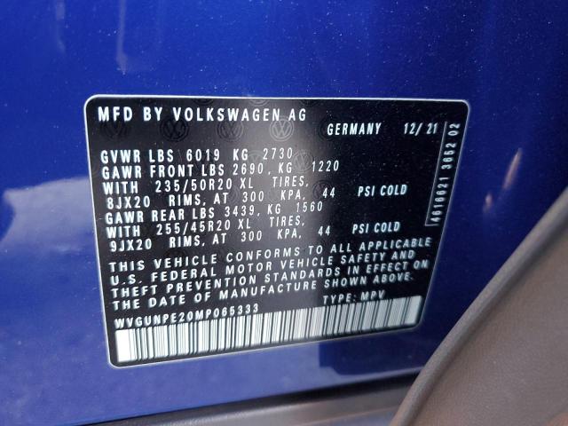 WVGUNPE20MP065333 - 2021 VOLKSWAGEN ID.4 PRO S BLUE photo 13