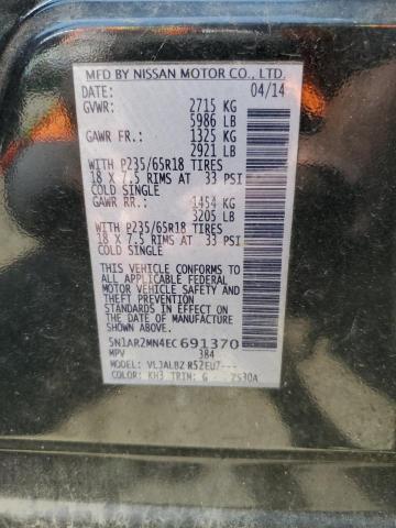5N1AR2MN4EC691370 - 2014 NISSAN PATHFINDER S BLACK photo 13