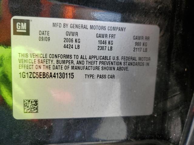 1G1ZC5EB6A4130115 - 2010 CHEVROLET MALIBU 1LT BLACK photo 12