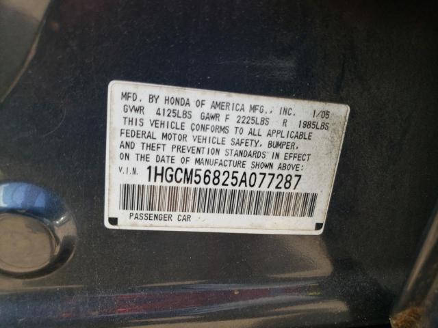 1HGCM56825A077287 - 2005 HONDA ACCORD EX BLUE photo 12