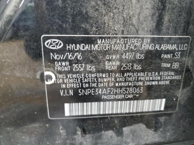 5NPE34AF2HH528063 - 2017 HYUNDAI SONATA SPORT შავი ფოტო 12