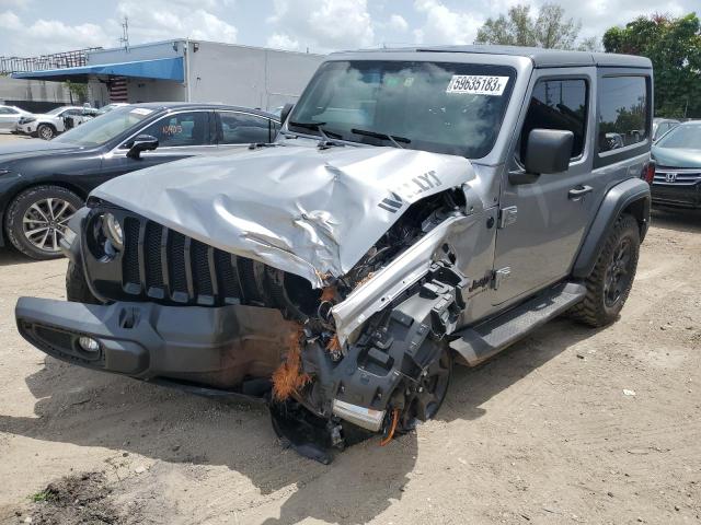 1C4GJXANXMW567303 - 2021 JEEP WRANGLER SPORT SILVER photo 1