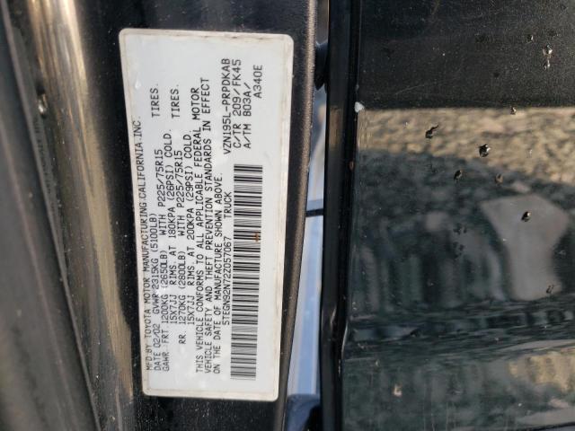 5TEGN92N72Z057067 - 2002 TOYOTA TACOMA DOUBLE CAB PRERUNNER BLACK photo 10