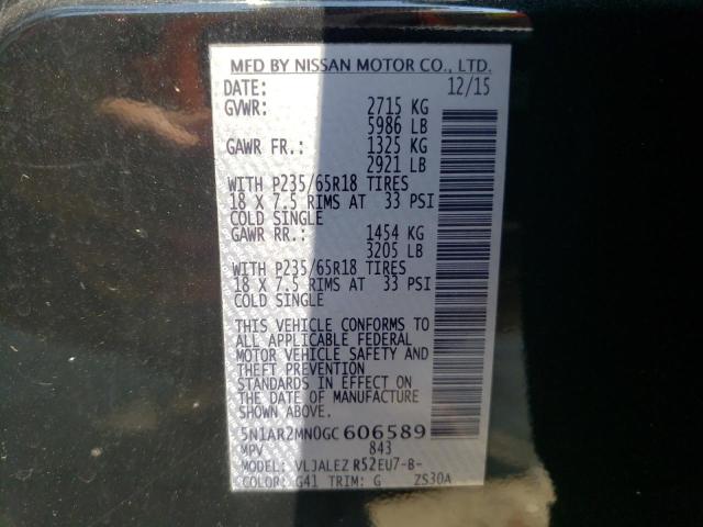 5N1AR2MN0GC606589 - 2016 NISSAN PATHFINDER S BLACK photo 13