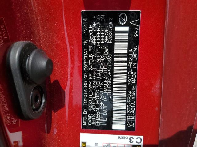 JTHHE5BC2F5003601 - 2015 LEXUS RC 350 RED photo 12